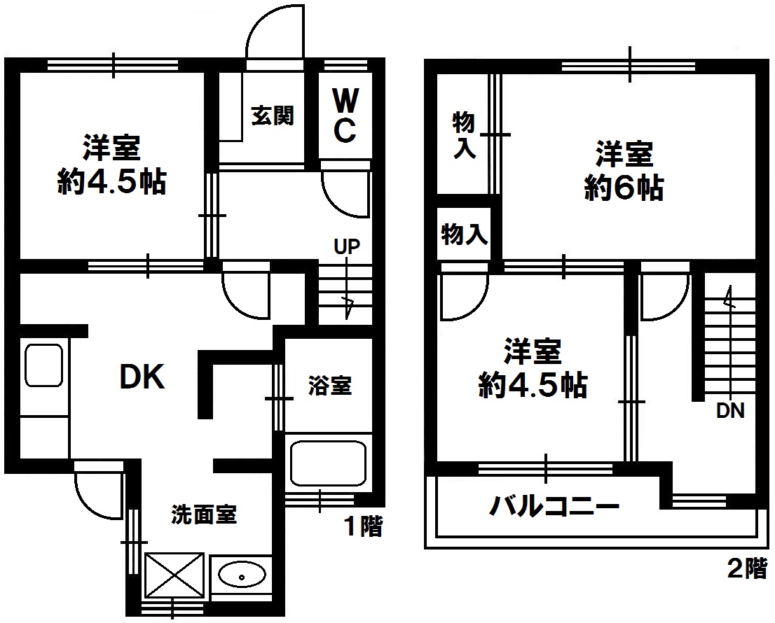 貸テラスハウス　神戸市垂水区南多聞台1丁目の図面